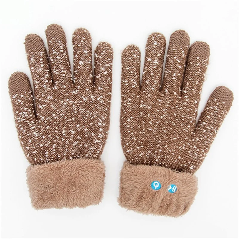 Wool Bluetooth Touch Screen Gloves Mountaineering Skiing Warm Hands-Free Gloves Headset