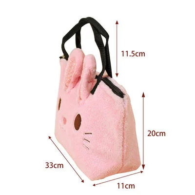 La moda elegante estilo personalizado lindo animal aislado de terciopelo bolsa de comida para niños