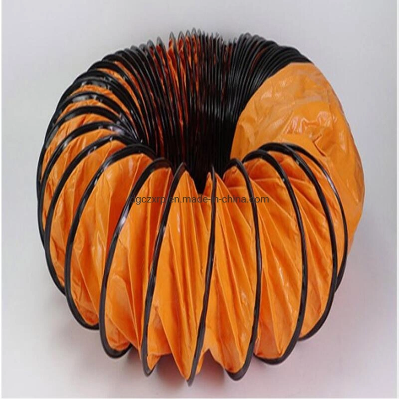 China Manufacturer PVC Material Orange Flexible Blower Ventilation Duct for Firefighting