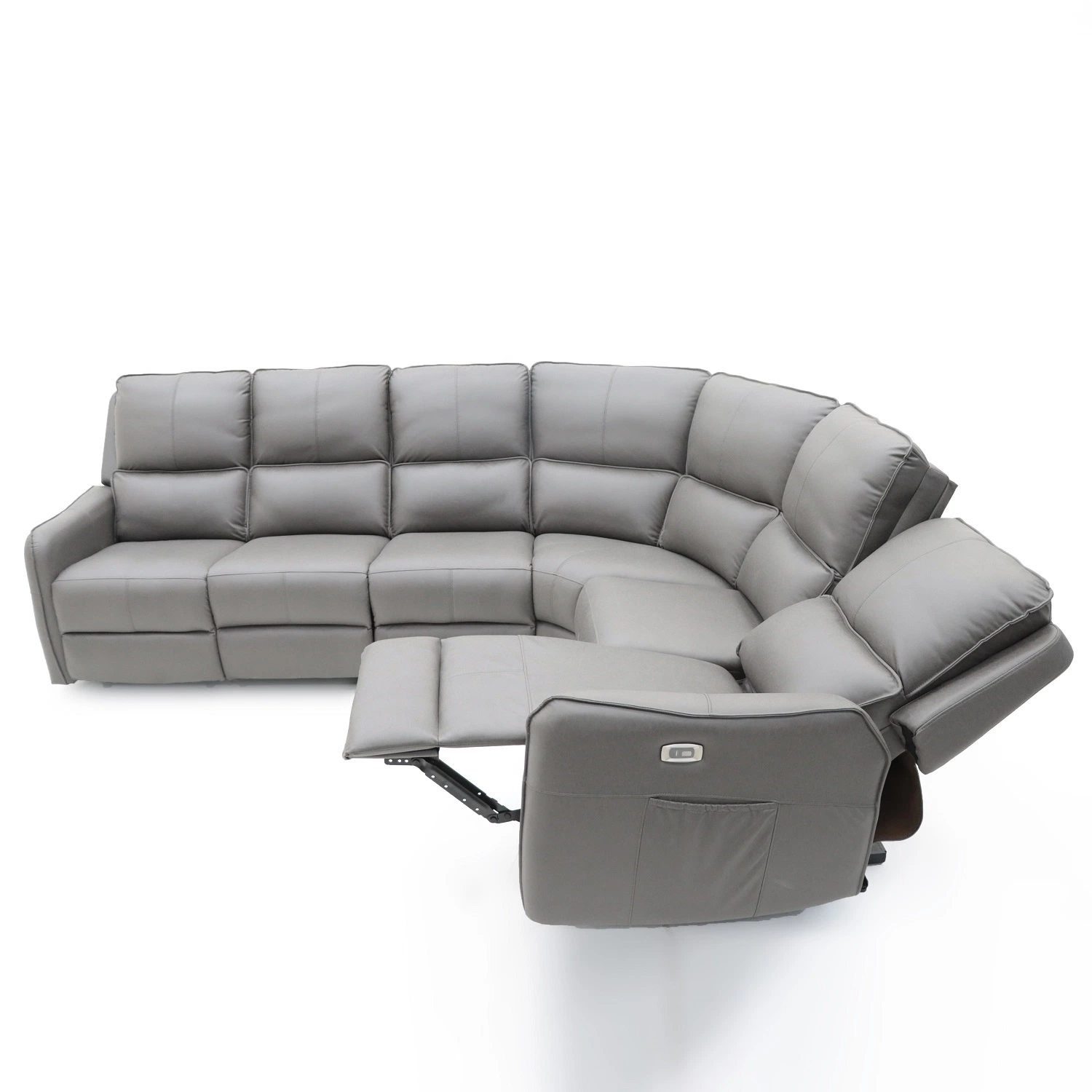 Geeksofa Modern Design Technology Fabric Manual Corner Sectional Recliner Living Room Sofa Set Motion Reclinable with Massage