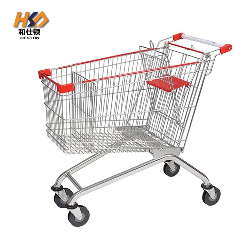 Large Capacity Grocery Double Basket Supermarket Shopping Cart