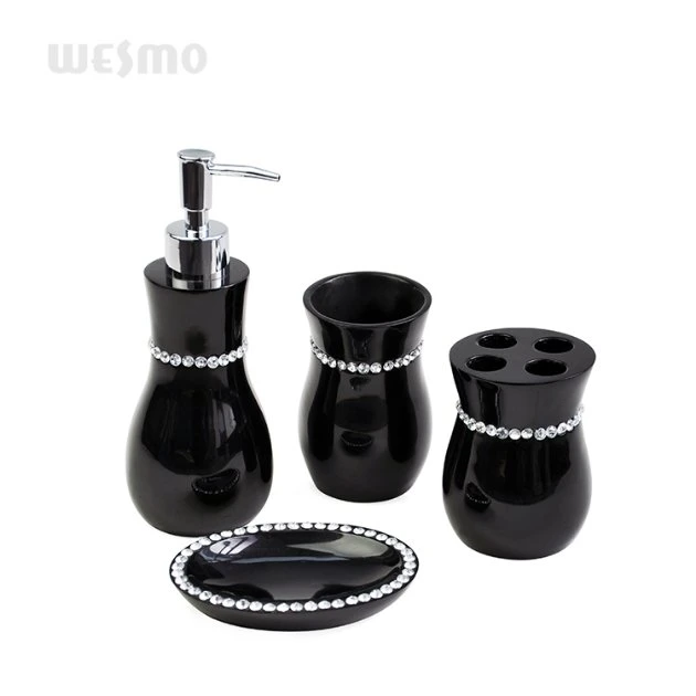 Luxury Polyresin Bathroom Bath Accessories Set Toilet Sink Decor Hotel Home Decoration