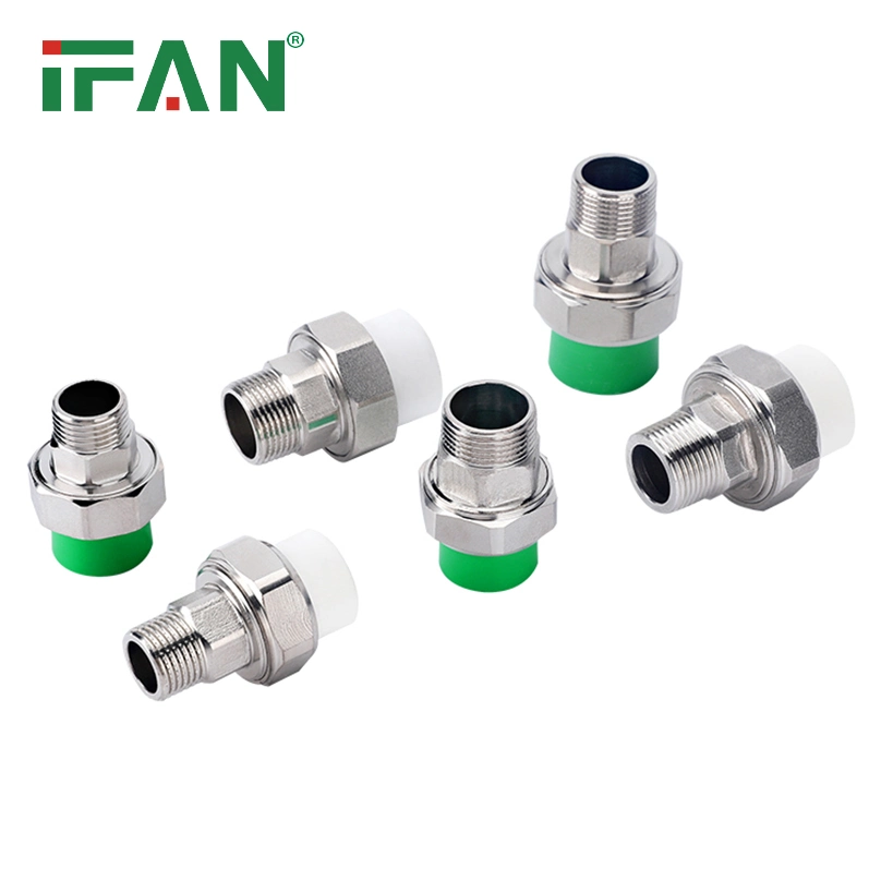 Ifan All Standard Size Customized Polypropylene Material Brass Male Union Fittings