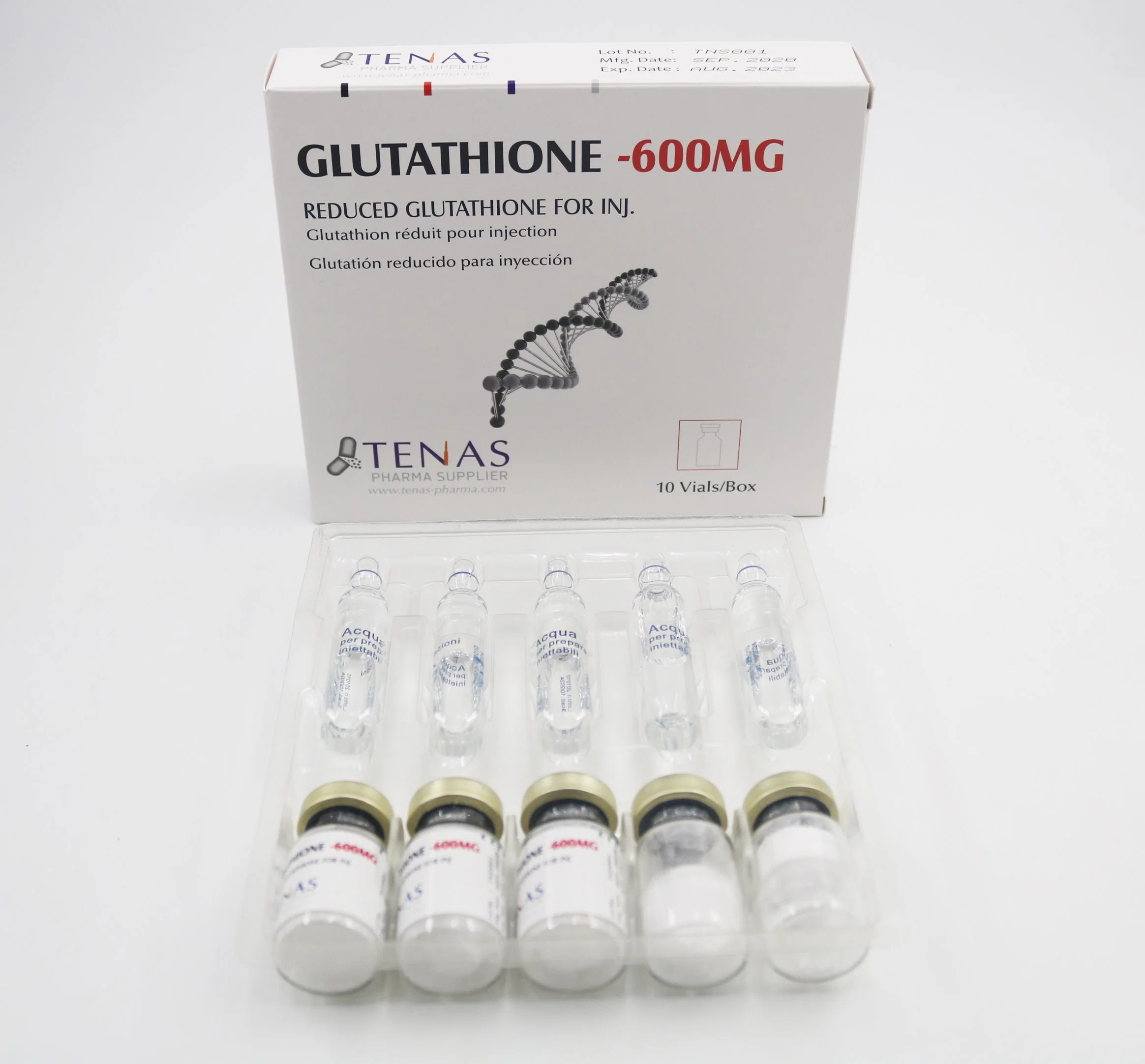 Good Price Glutathione Injection for Antiage, Skin Whiten, Protect Liver, 600mg, 1200mg, 2400mg, 3000mg