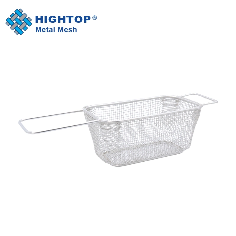 Multifunction Non-Stick Mini Stainless Steel Mesh Metal French Deep Cooking Chip Frying Strainer Basket with Long Handle