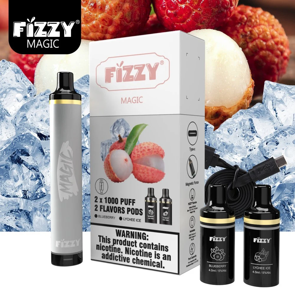 Fizzy Magic 2000 Puffs 48fruit Flavour Cartridge Wiederaufladbare Einweg-Zigarette Vape Pen Fabrik Preis