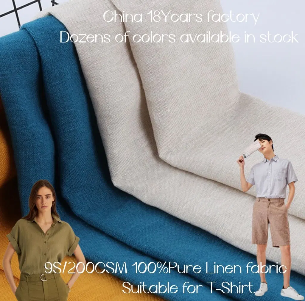 China Linen Fabric Supplier/Good Linen Fabric Price/9s 100% Pure Linen Fabric for Shirt/Trousers/Dress/Pant