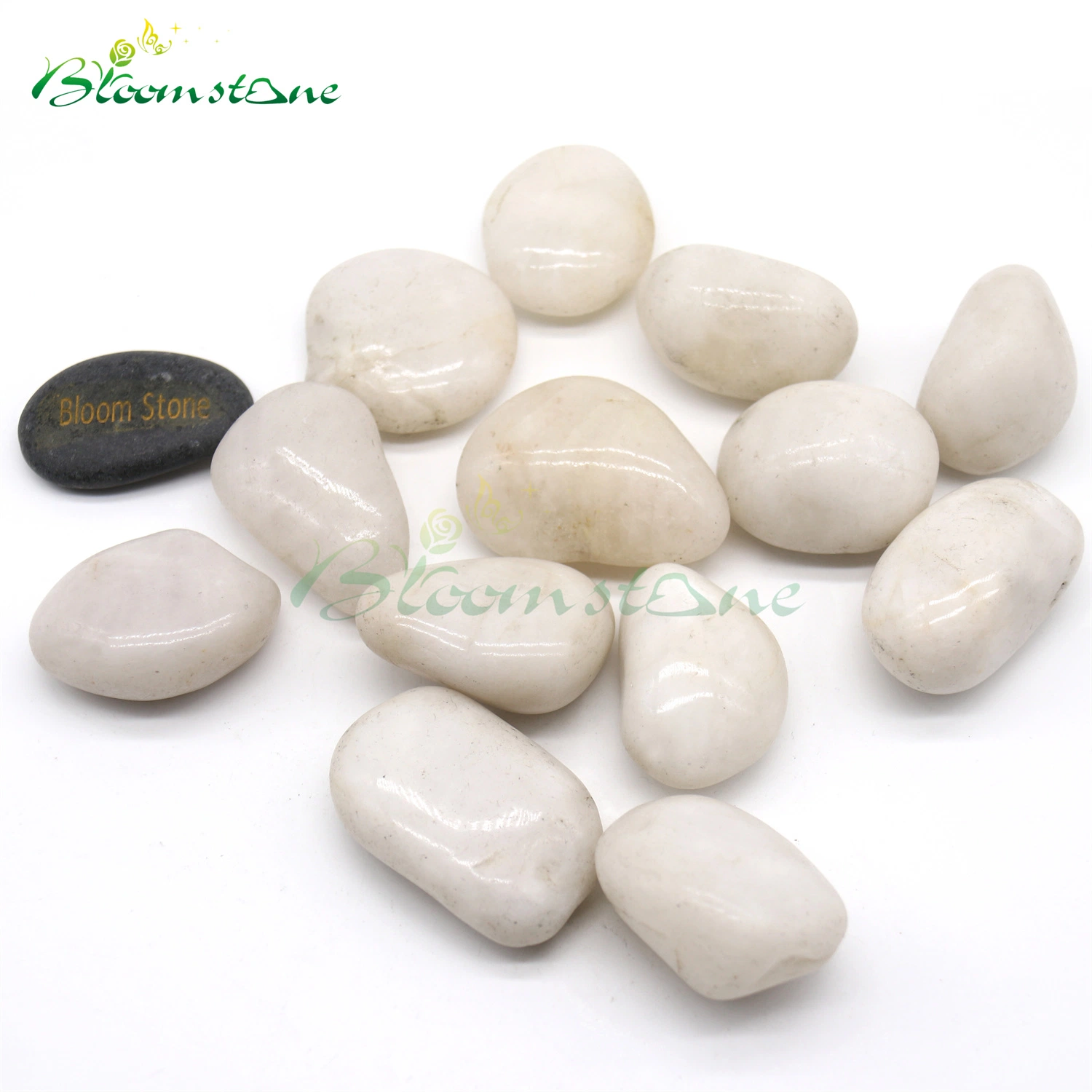 Natural Decorative Stone Polished White Cobbles & Pebbles