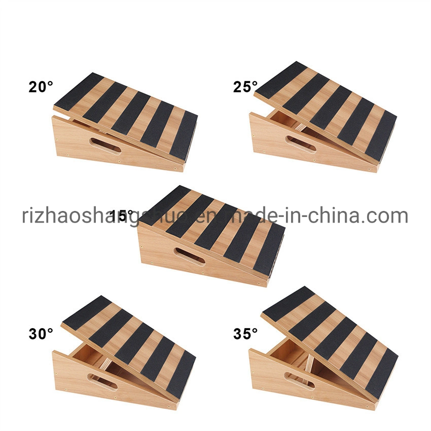 Wooden Slant Board Adjustable Incline Board and Calf Stretcher Stretch Board Custom OEM Training Calf Ankle Aerobic Platform Stepper Adjustable Incline Board