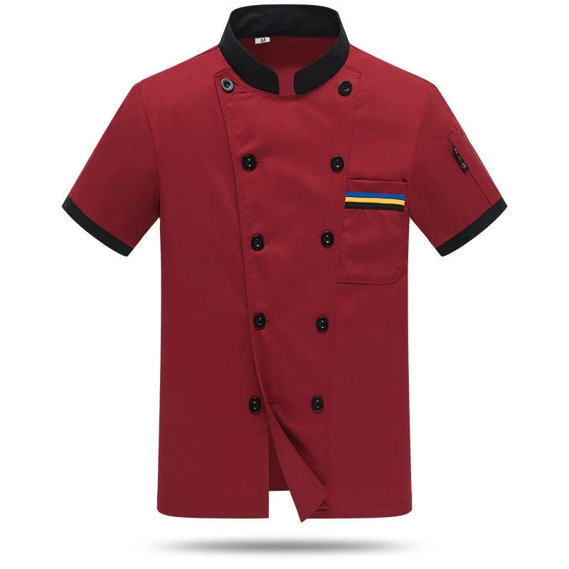 Short Sleeve Chef Clothes Uniform Restaurant Cooking Chef Work Clothes