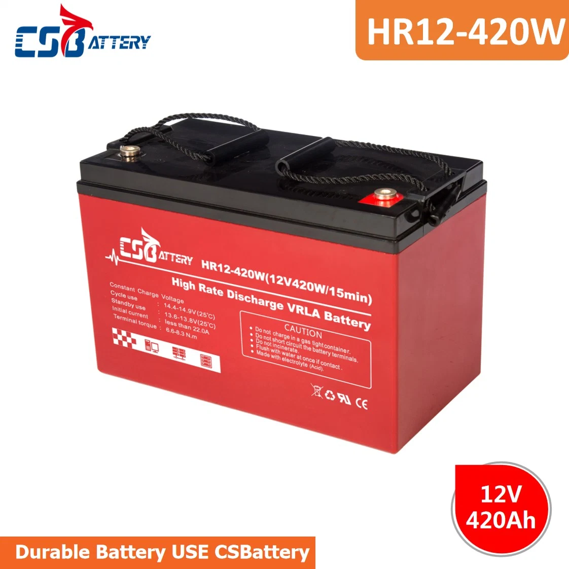 Csbattery Hr12 High Discharge Rate AGM Battery for UPS-System/Big-Discharing-Current-Application