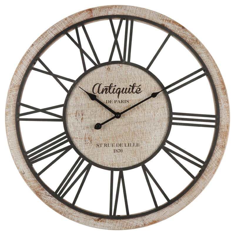 Round Vintage Oversized Industrial Metal Moving Gear Wall Clock