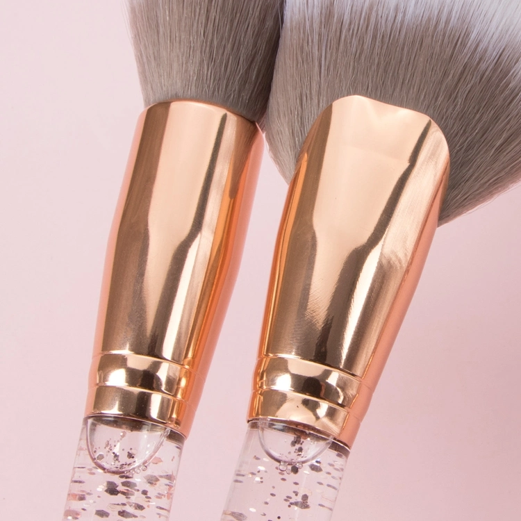 2021 New Luxury Model Makeup Brushes Bling Bling Shining Liquid Crystal Diamond Makeup Brush Set 10 PCS with Custom Logo