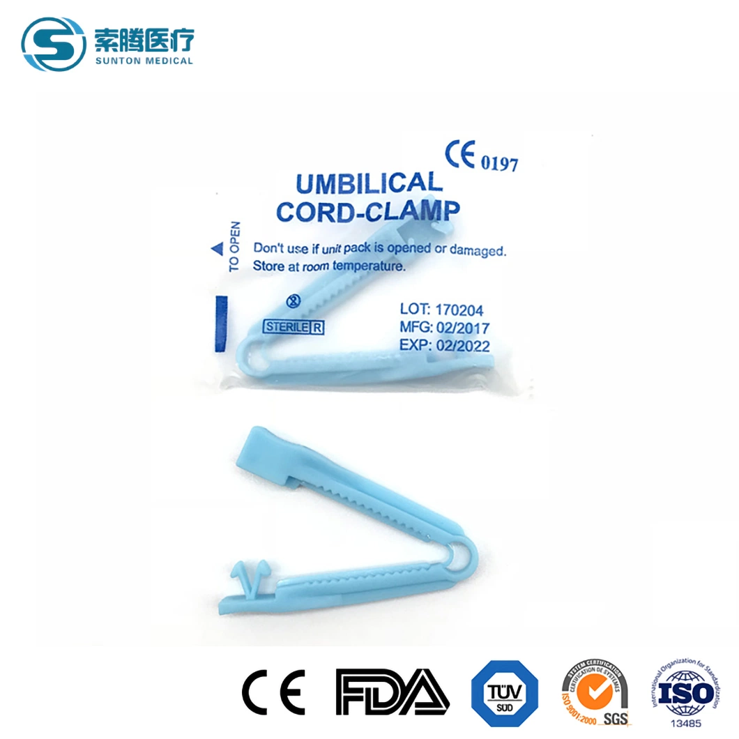 Sunton Medical Grade Umbilical Cord Clamp China Low Price Disposable Surgical Umbilical Cord Clamp 5.5cm Size/Volume Manufacturing Umbilical Cord Clamp