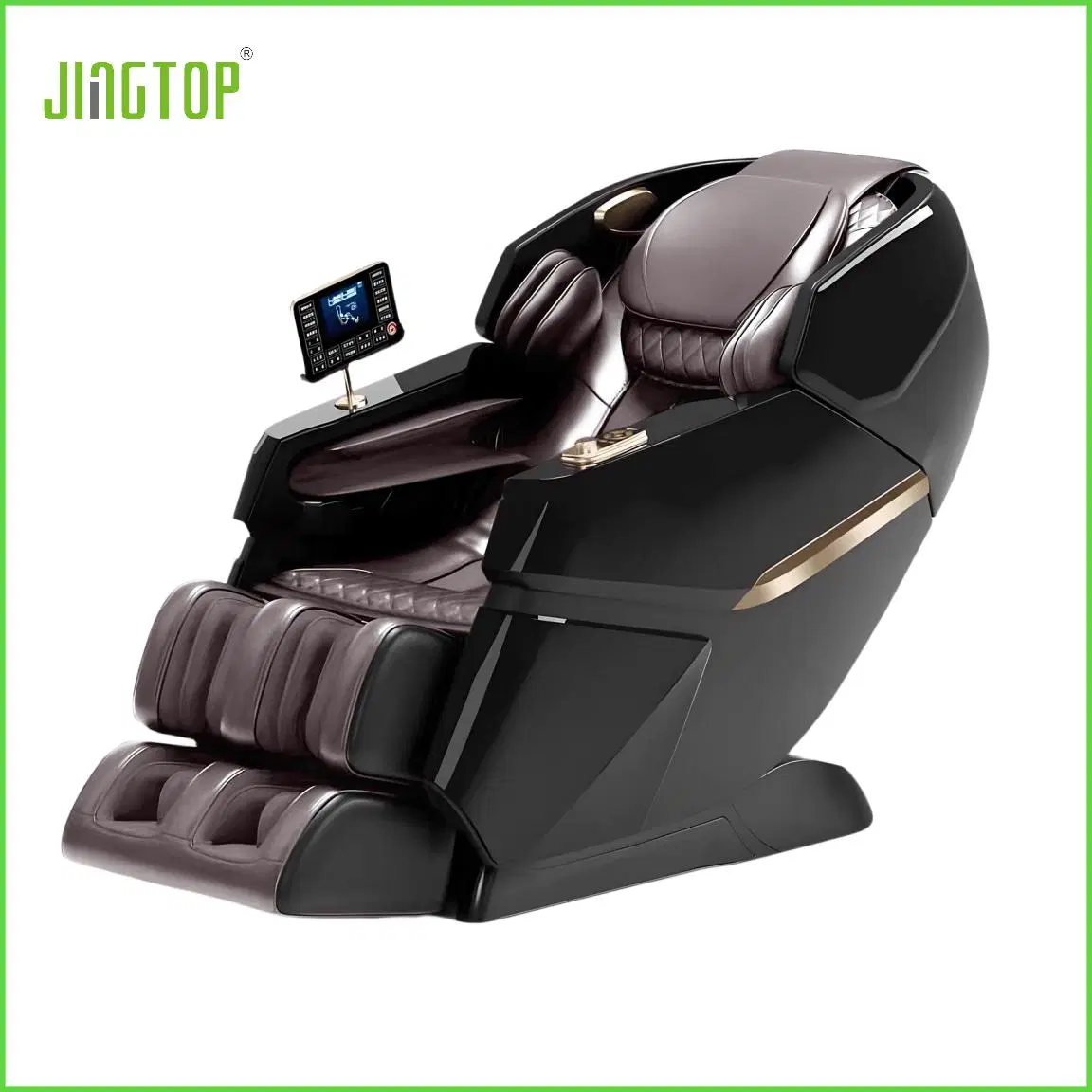 Jingtop 4D Luxury Full Body Airbag Calefacción SL Track Shiatsu Silla de masaje Zero Gravity