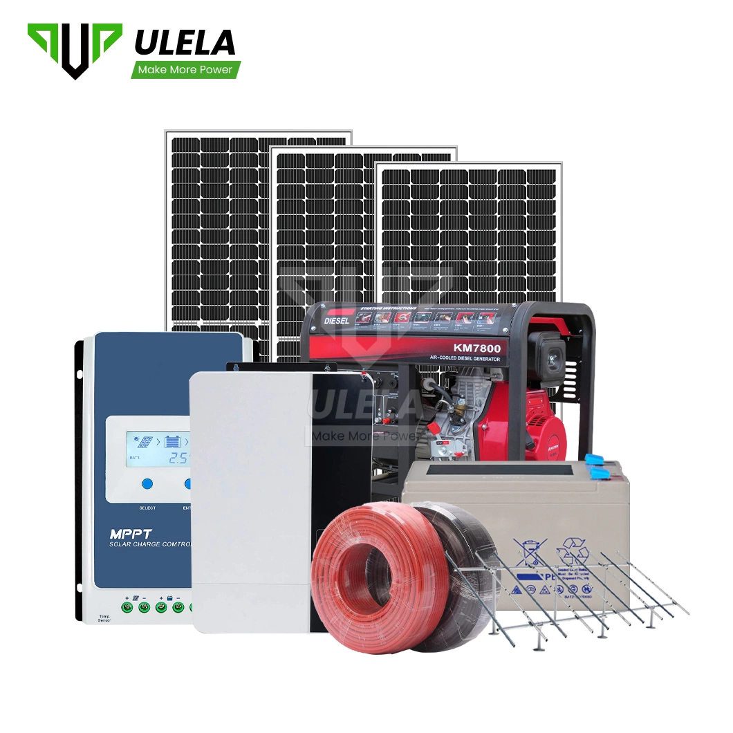 Ulela Solar Small Portable Generator Suppliers Wholesale/Supplier Home Solar System off-Grid Small China PV Hybrid Diesel System