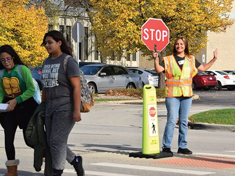 Opt23 America Standard Road Crossing Guard Traffic Control Rechargeable Stop Slow Paddle