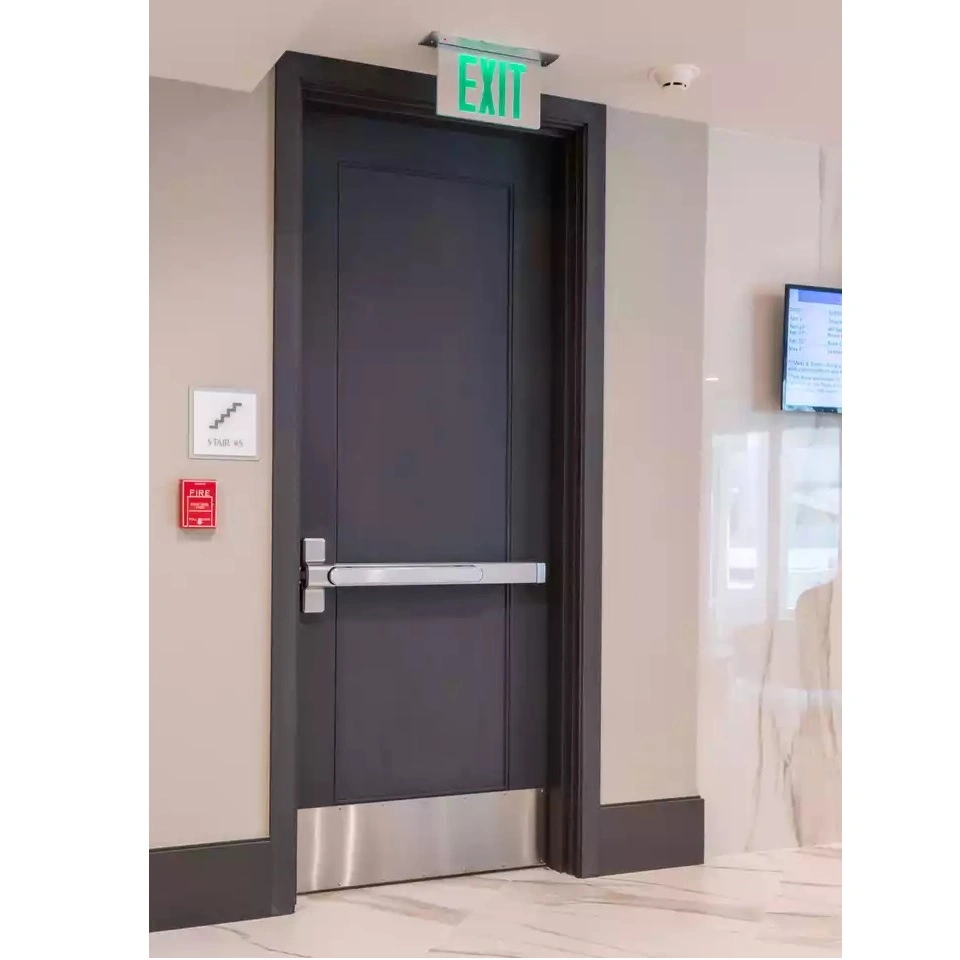 CE Certified 1.2mm Galvanized Steel Plate Metal Fire Rated Exit Doors Fireproof Door for Hotel Office Buildings