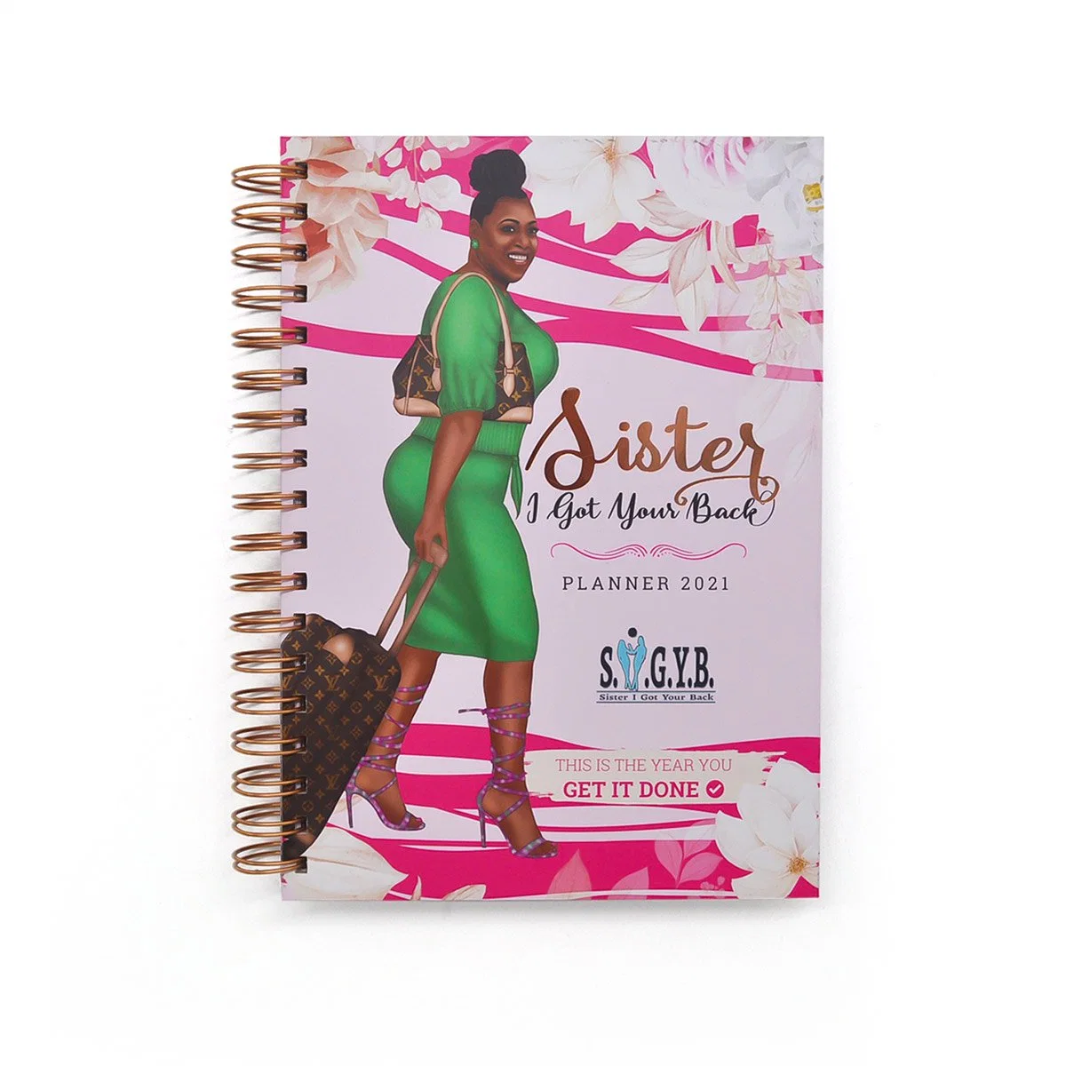 Personnaliser votre journal Design Planner portable laitiers Manifestations d'impression Journal Planner pour les femmes noires