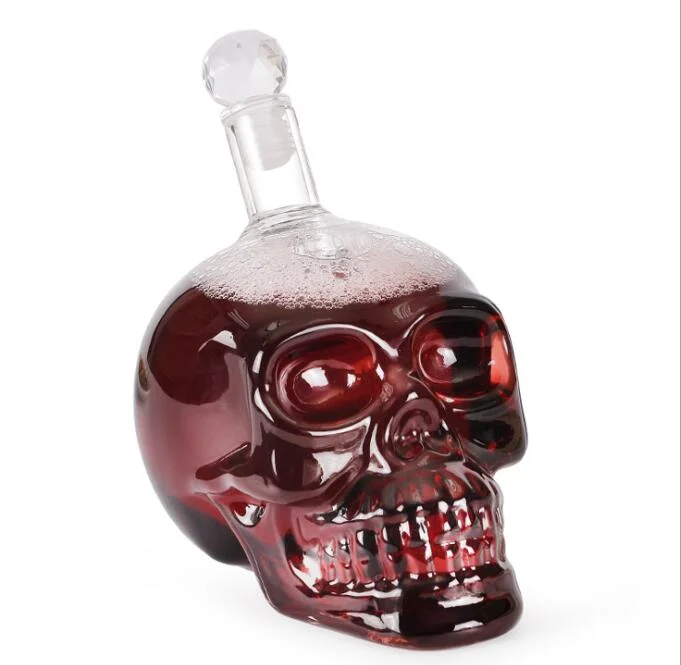 1000ml Skull Head High Borosilicate Glass Wine Dispenser Wine Bottle for Gifts