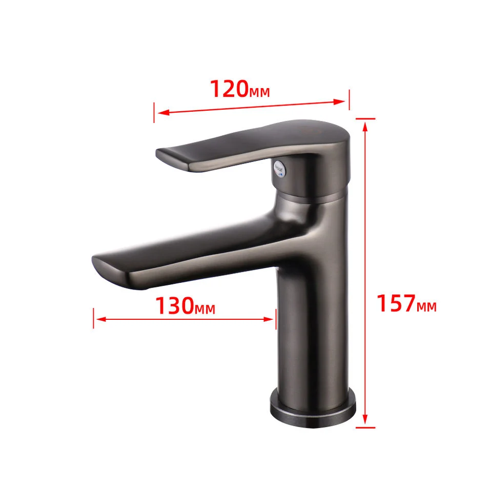 Wholesale/Supplier Single Lever Brass Basin Faucet Cold and Hot Water Mixer for Bathroom Dark Grey