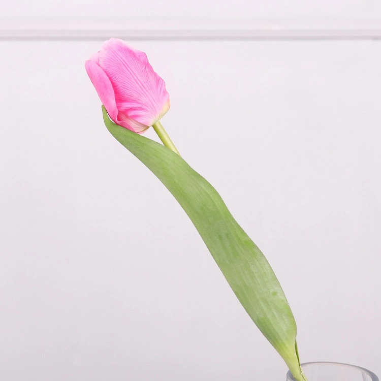 PU Flower Arrangement Single Stem Flower 37cm PU Artificial Tulip for Decoration