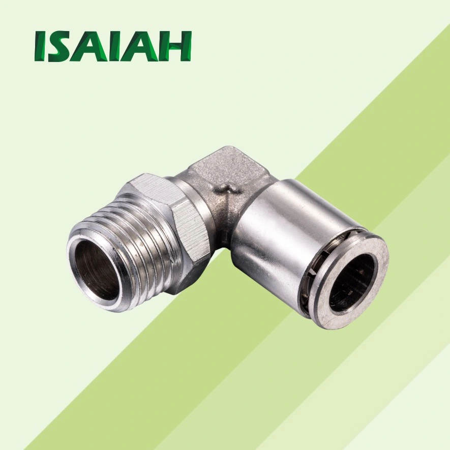 Elbow Nickel Coating Pneumatic Parts Metal Brass Air Tube Fittings Use for Automobile Industry