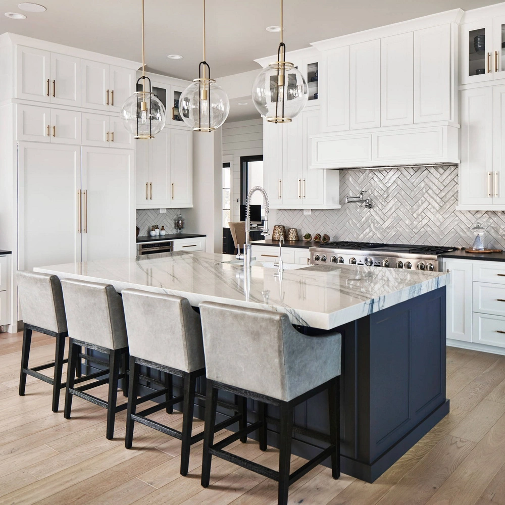 PVC Customized Luxury Modern Design Kitchen Cabinets White Lacquer Kitchen