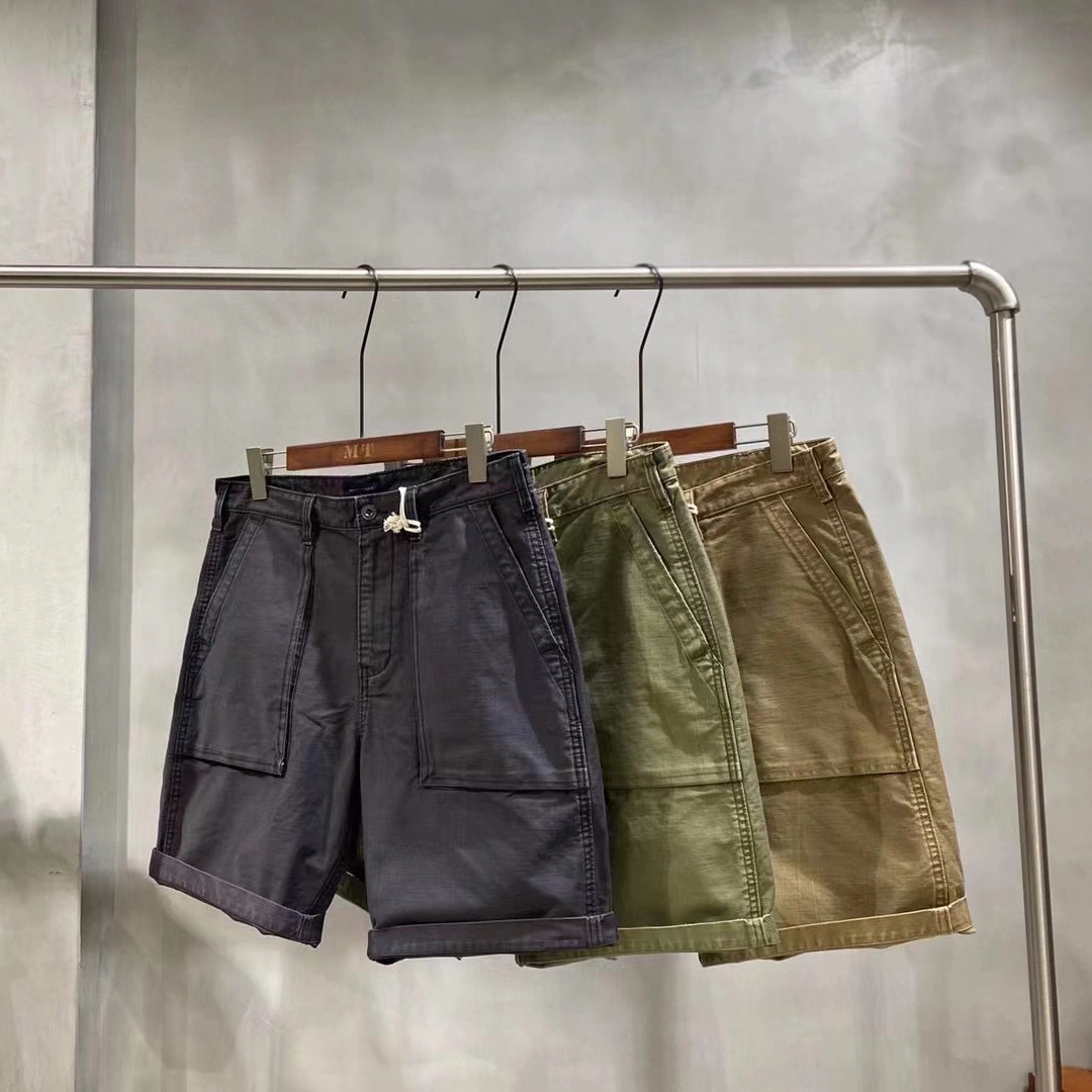 Pantalón corto de verano 100% algodón con varios bolsillos pantalones cortos Casual cargo Para hombres