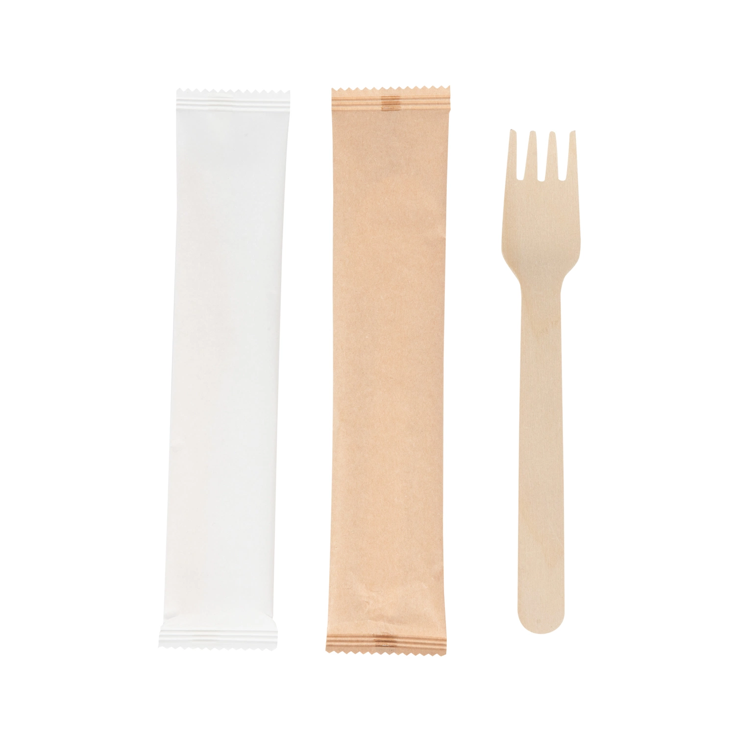 Disposable Ice Cream Wooden Spoon Kraft Paper Individual Packed