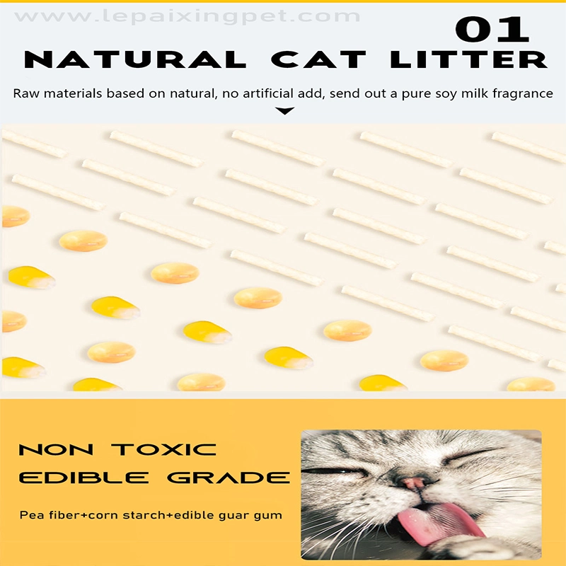 Eco-friendly Natural sin polvo absorbente de agua Fluusable soja Bean Tofu Cat Basura