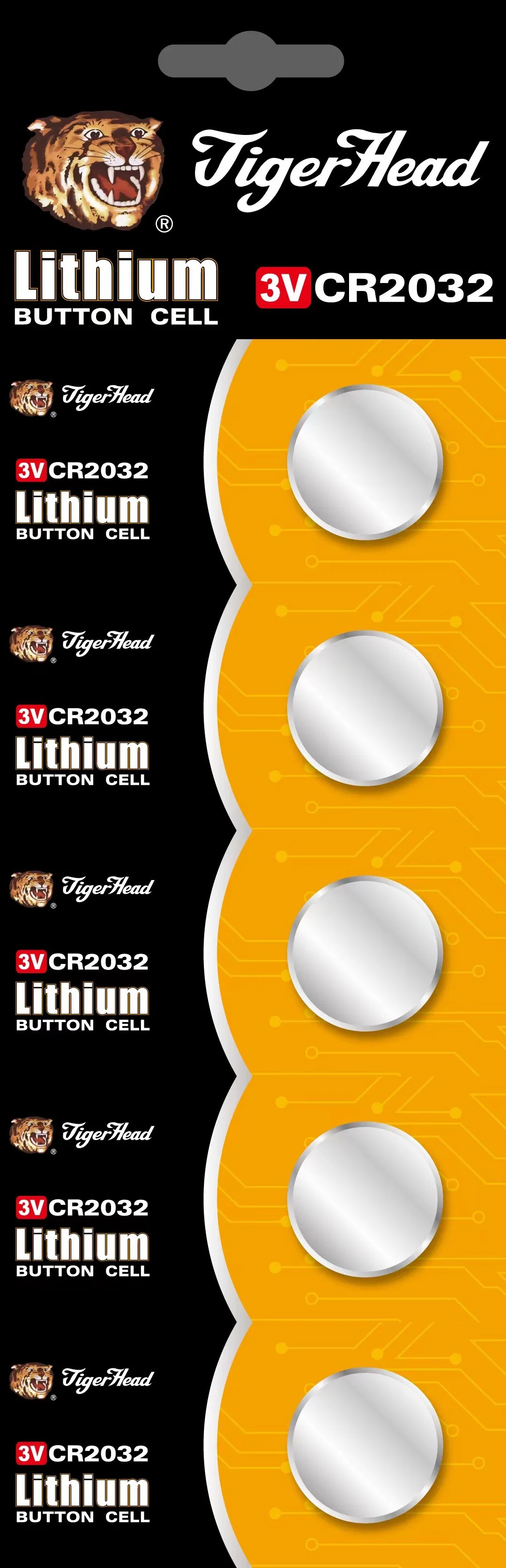 Batería de litio CR2032/CR2025/Cr1625 batería de botón de litio Tiger Head