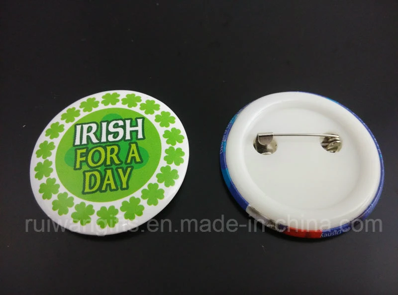 Promotional Round Tin Badge, Pin Tinplate Badge for Souvenir