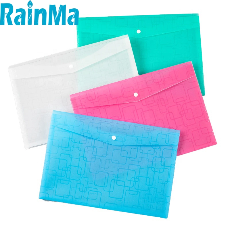 Office Supplies A3 Plastic File Bag Document Wallet Envelope Folder with Button Snap File Folder