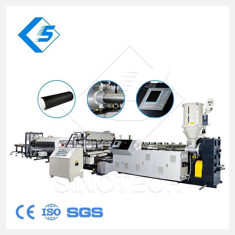 High Pressure High Capacity HDPE PP PVC Flexible Corrugated Pipe Extrusion Machinery Double-Wall Plastic Hose Extrusion Production Line Price