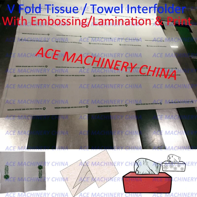 China Interfold Facial Tissue Paper Machinery with Printing and Lamination