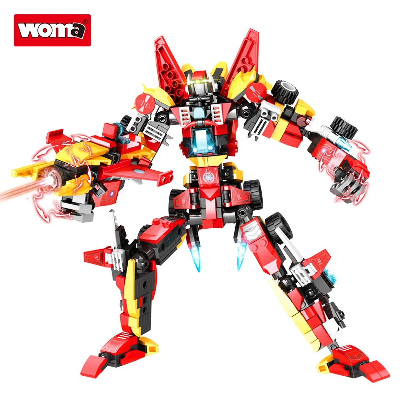 Woma Toys OEM ODM CPC Kids Moc Transform Robot Model Educational Environmentally Friendly Plastic Building Blocks Brick Set Juguetes Creative DIY Construction