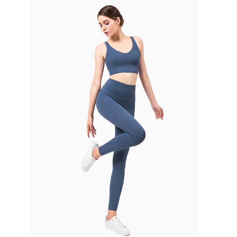 Set de yoga femenino personalizado Gimnasio ropa de vestir activa Camiseta de mujer Deportes de calidad Fitness Bra pantalones cortos Leggings 2pcs conjunto de yoga