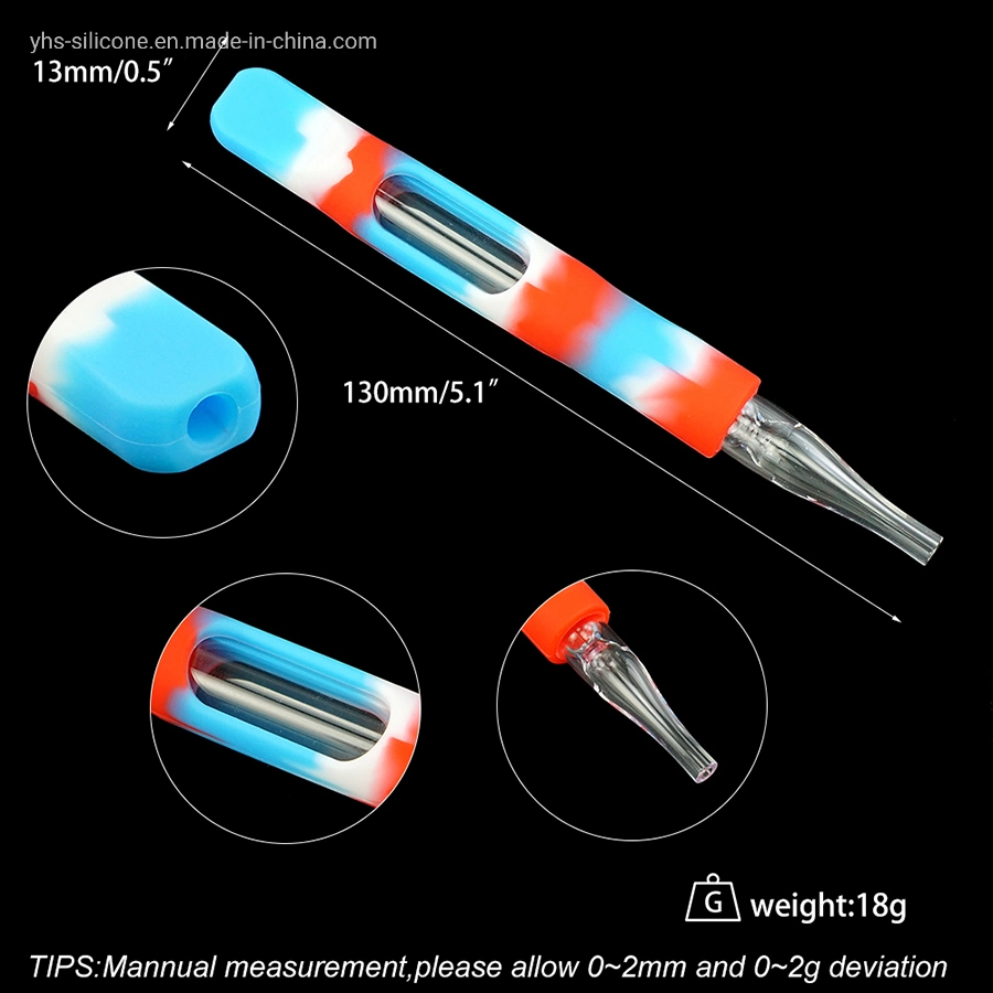 Banheira de venda de acessórios para fumadores inquebrável de silicone resistente ao calor e quartzo Portable Chili tubos de caneta