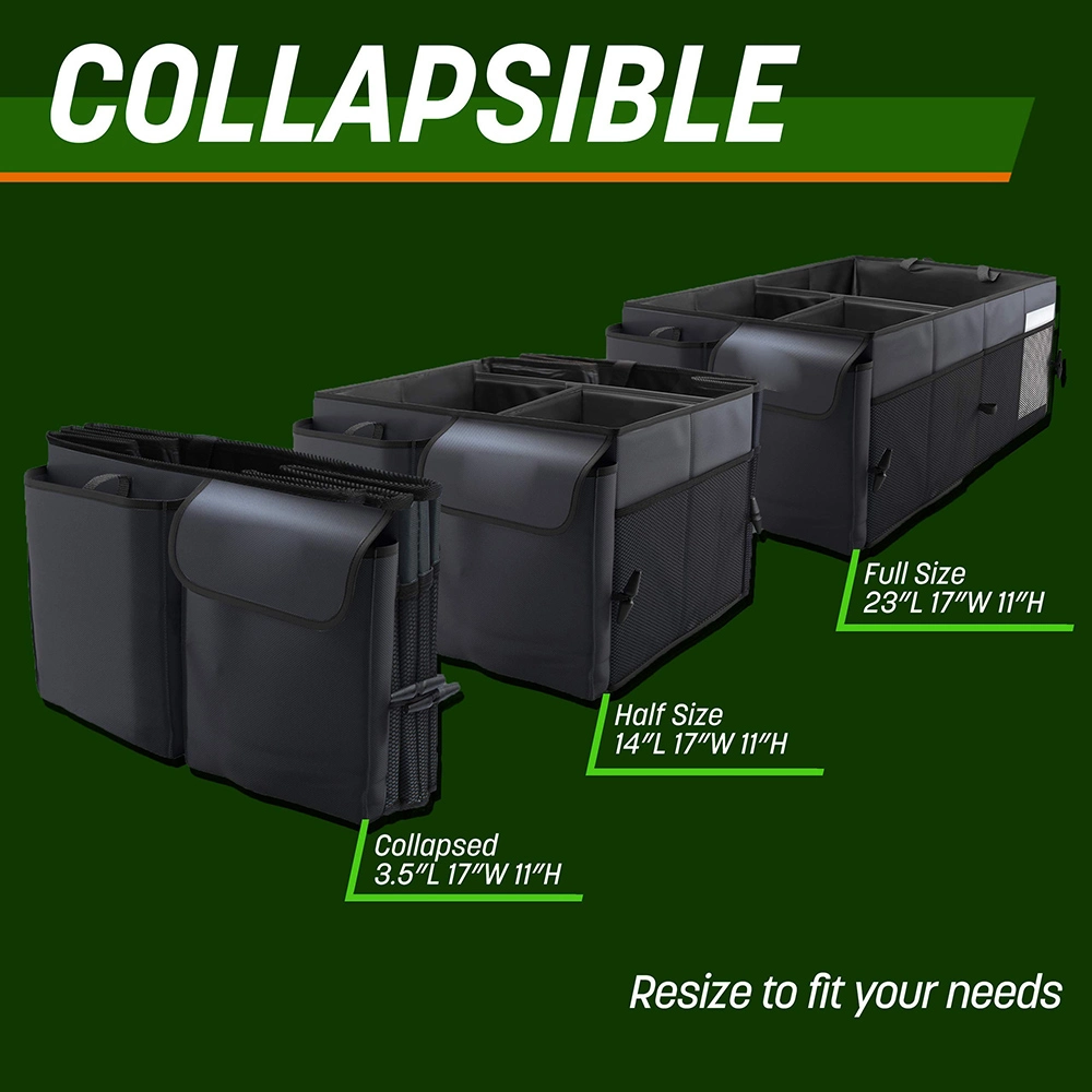 Os organizadores do tronco e armazenamento Multi-Compartment Recolhível Carro Organizador com alças ajustáveis