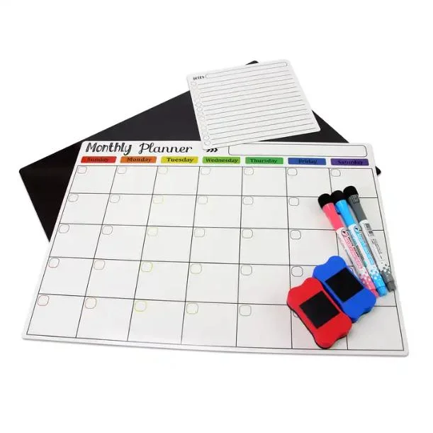 Magnetic Magnet Planner para el refrigerador, Magnetic Calendar Board Notepad Pizarra para el refrigerador