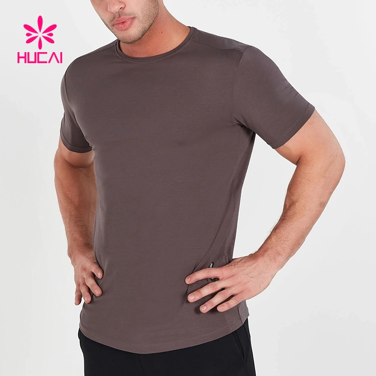 Custom Slim Fit Camiseta Cuello redondo cónica de los hombres ropa de gimnasia