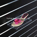 Best Seller 4'' Clear Acryl Slide Form Frauen Schuhe Halter Regale für MDF Slatwall Shop Decoration Show