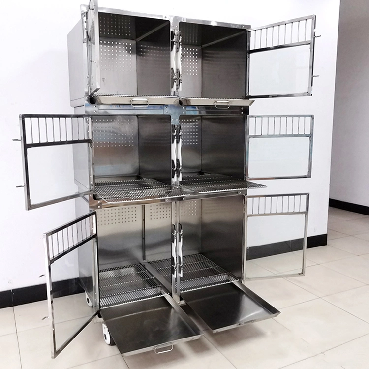 Cage PET Hospital acier inoxydable système modulaire professionnel pour chiens Kennels Maison de crate pour chats de chiens