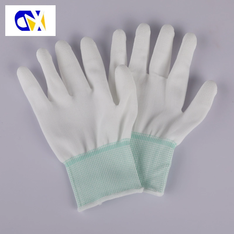 13 Gauge Non-Slip Nylon White PU Coated Protective Gloves