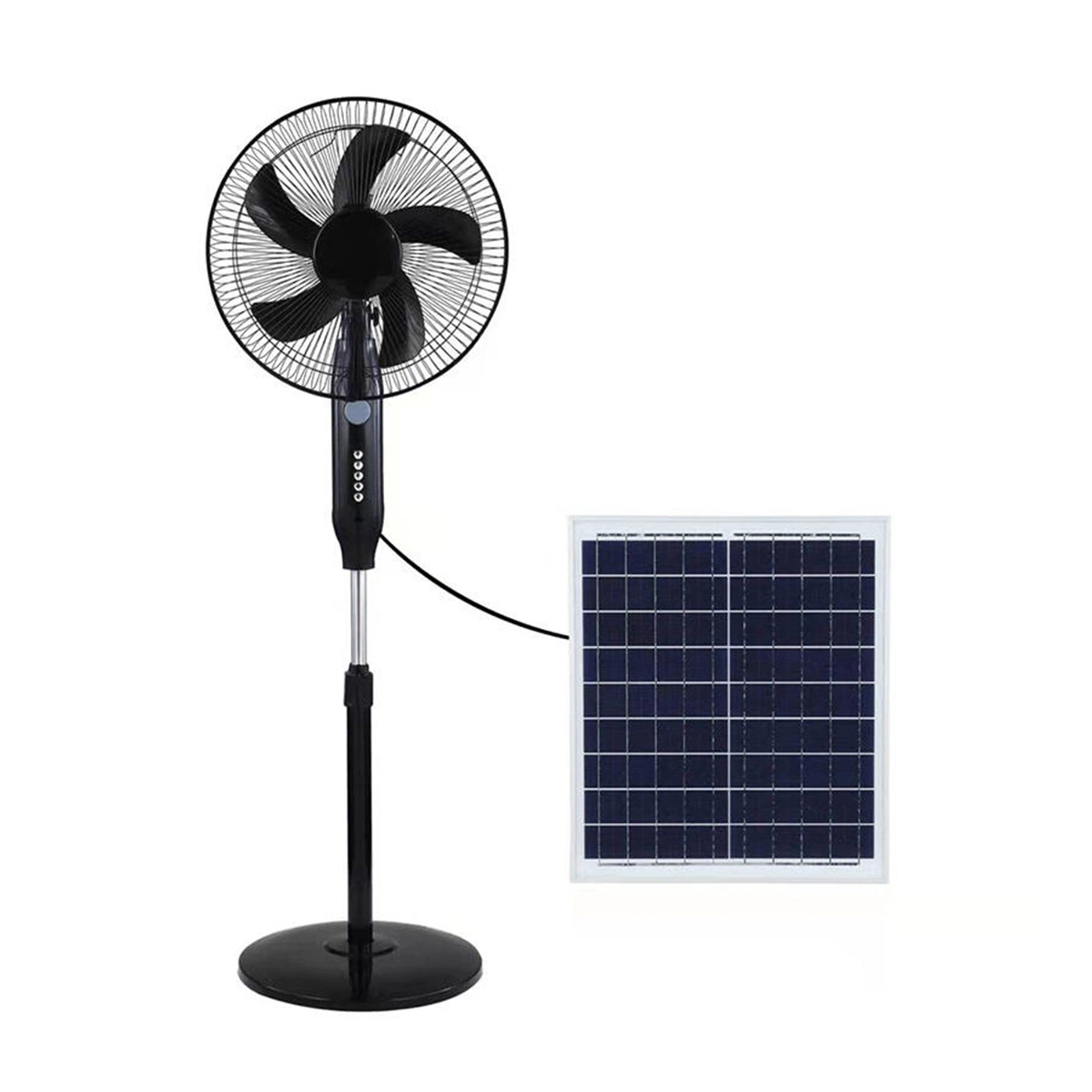 AC/DC Operation 12 Inches Rechargeable Home Solar Fans Rechargeable Electric Fan with Solar Panel 20V Portable Solar Fans