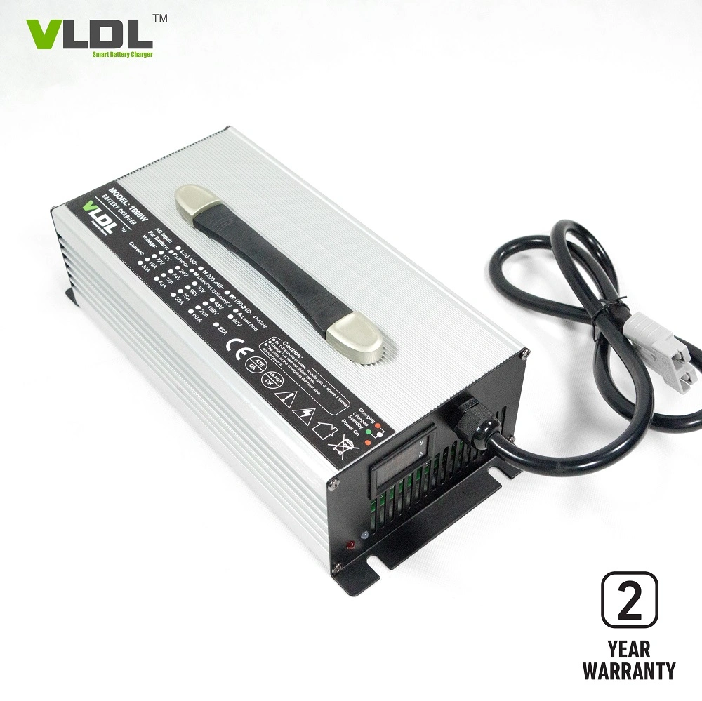 28.8V automático de 24V Cargador de batería de litio de 50A, 1500W de potencia de salida