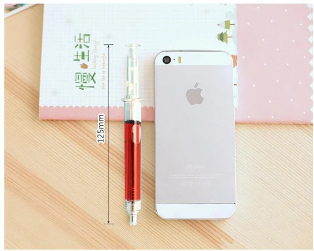 Nouveau style promotion cadeau seringue forme plastique injection bille stylo