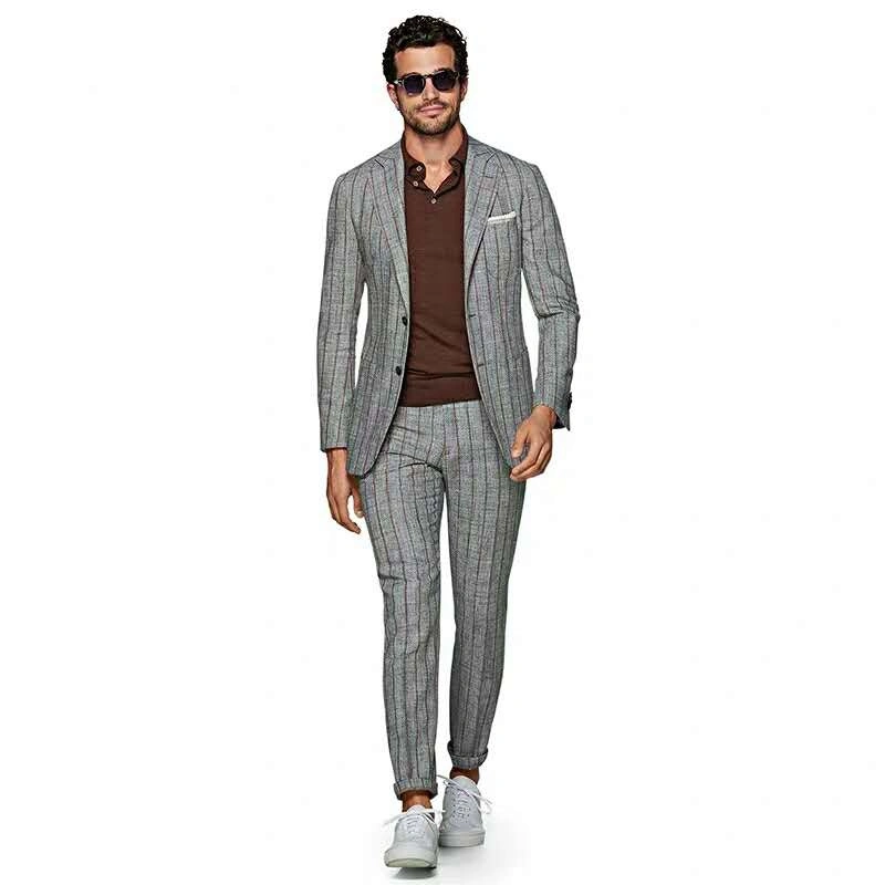 Wollanzüge 3-Teilig Herren Anzüge Slim Fit Anzug Solid Jacket Weste Hose 2 Knöpfe Herrenanzug