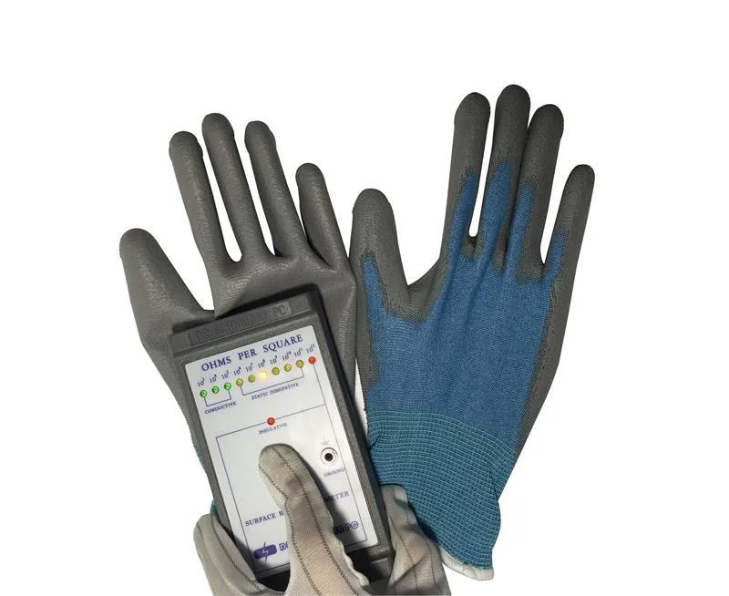 Competitive Price Durable Polyester Liner Anti Static ESD PU Palmfit Coated Gloves